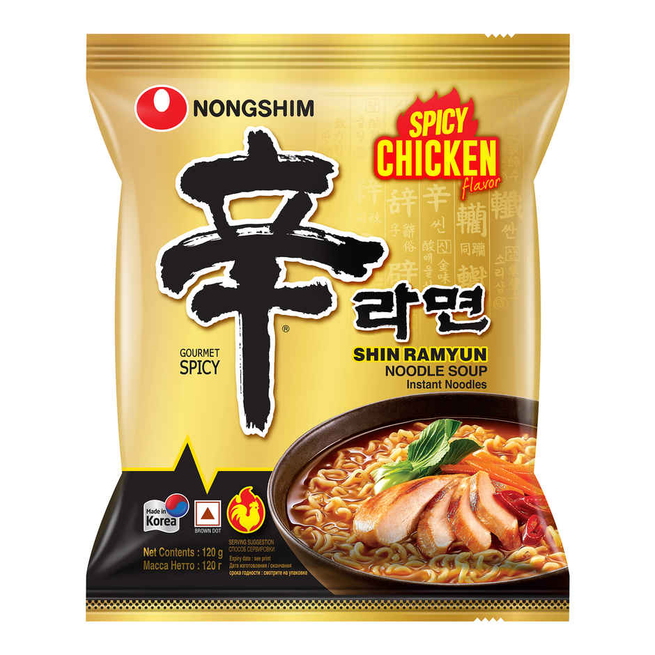 Nongshim Korean Shin Ramyun Noodle Soup With Spicy Chicken Flavour Non Veg