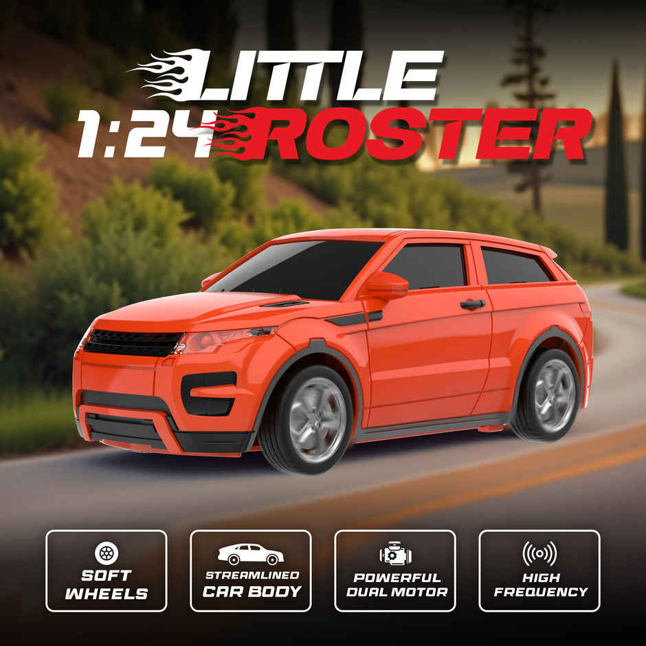 SEEDO Remote Control Car 1:24, 27 MHz, Type-C Rechargeable, Fast Speed Little Roster Car | Red