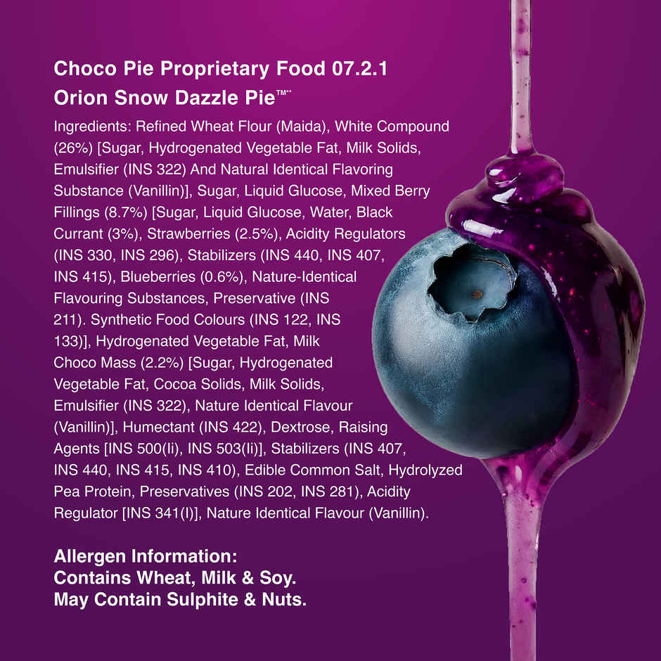 Orion Blueberry Snow Dazzle Pie | Soft & Fruity
