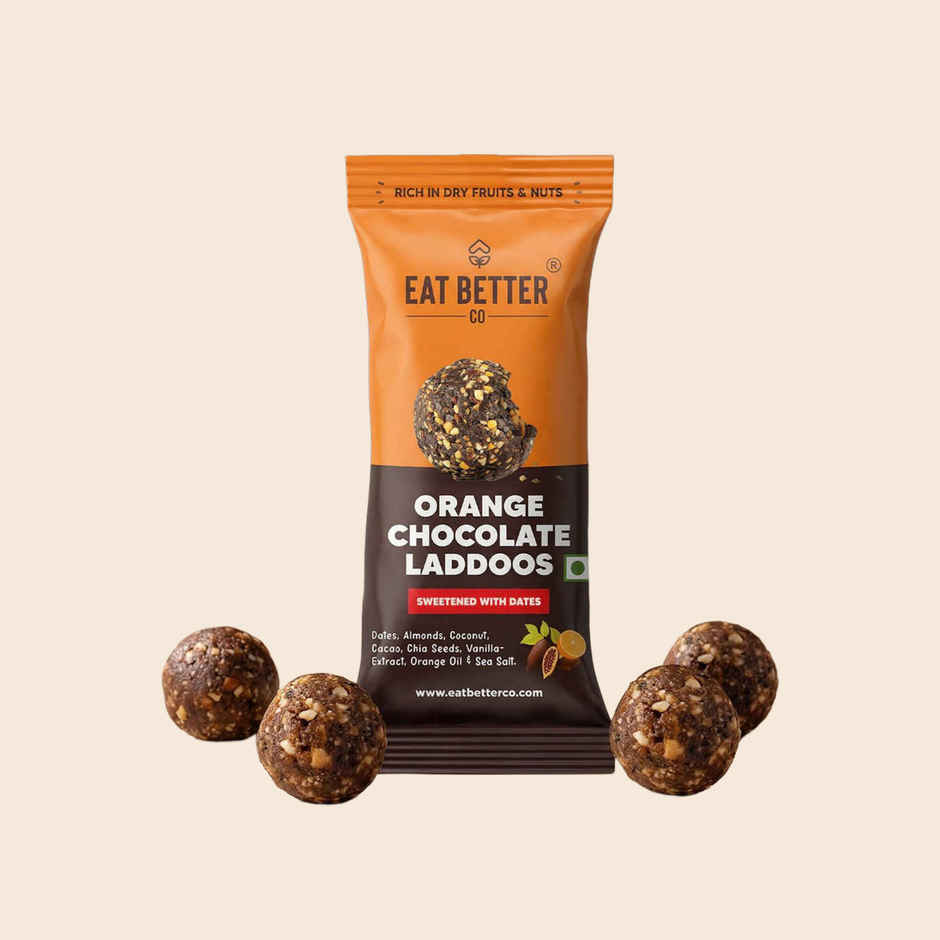 Eat Better Co Orange & Chocolate Laddoos High Protein, Truly Natural