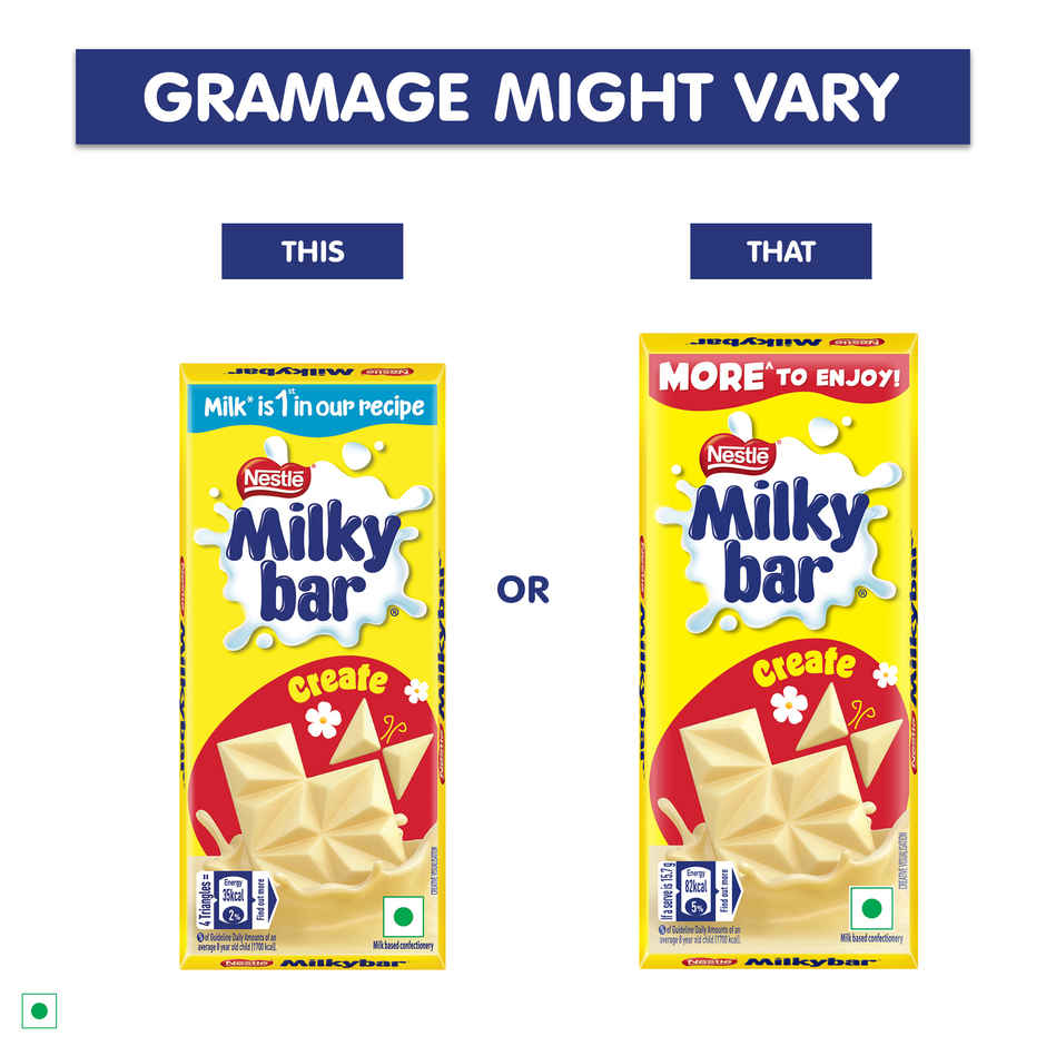Nestle Milkybar, Yummy Creamy Treat, Made with Milk