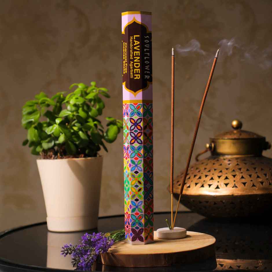 Soulflower Lavender Natural Premium Long Lasting Agarbatti | 20 Sticks
