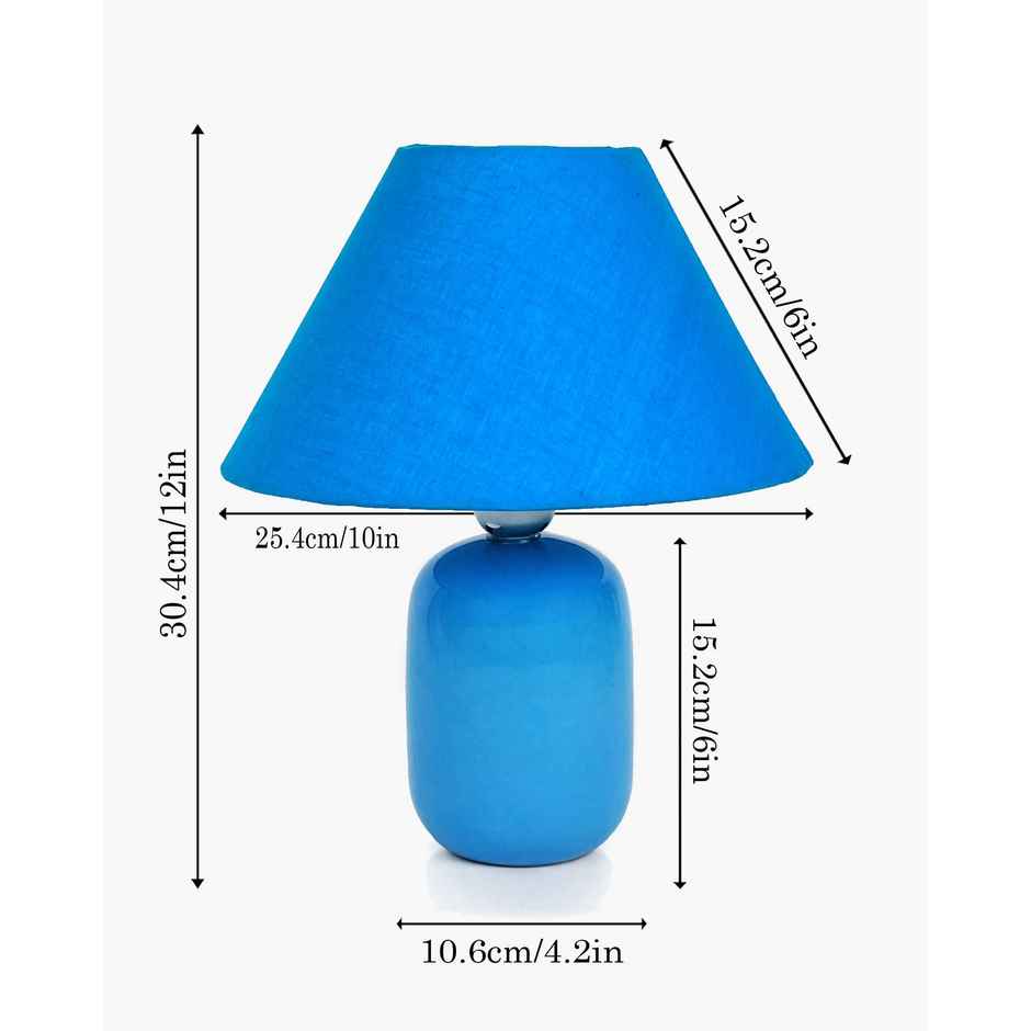 Homesake Modern Small Ceramic Table Lamp | Bedside Desk Lamp | Dovel Turquoise