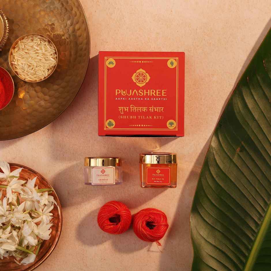 Shubh Tilak Kit | Kalava | Kumkum | Akshat | Pujashree