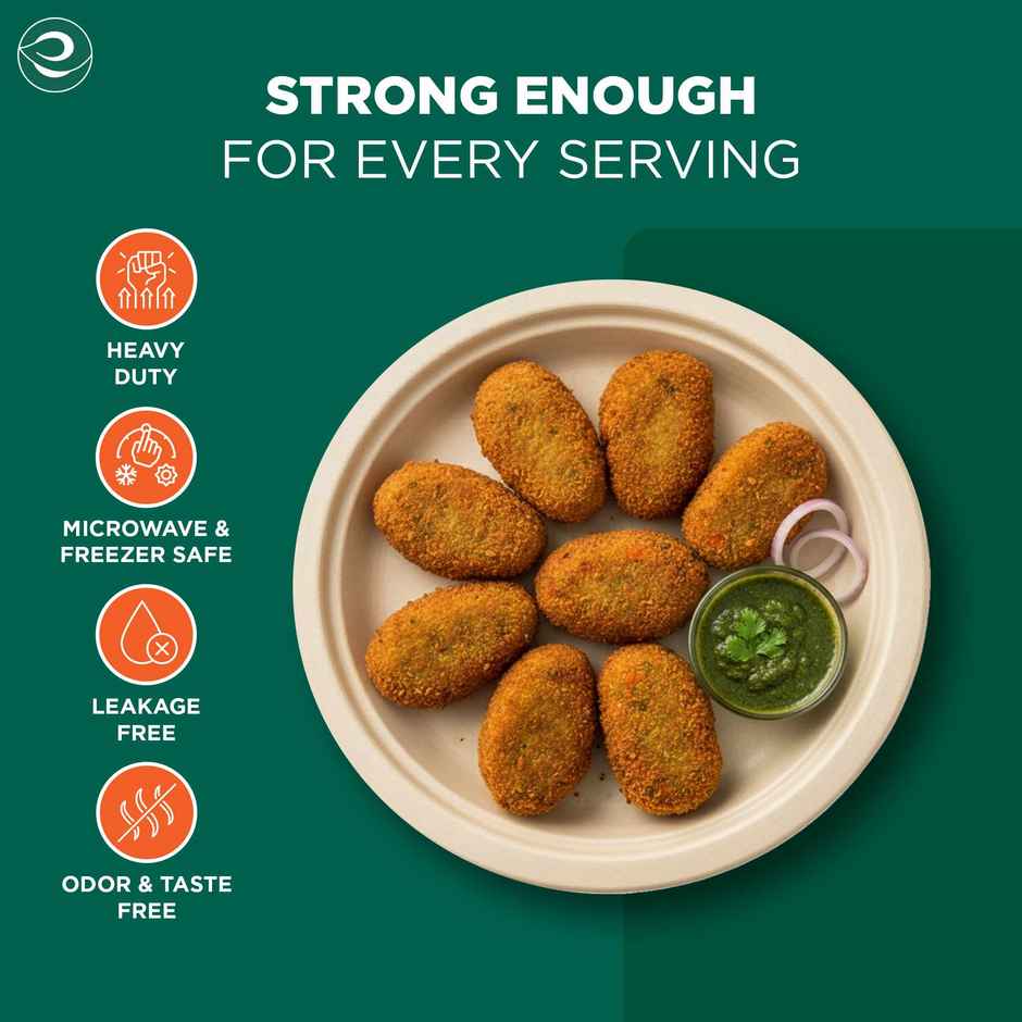 ECO SOUL | Bagasse Disposable Plates | 12 Inch | Round | 10 Count