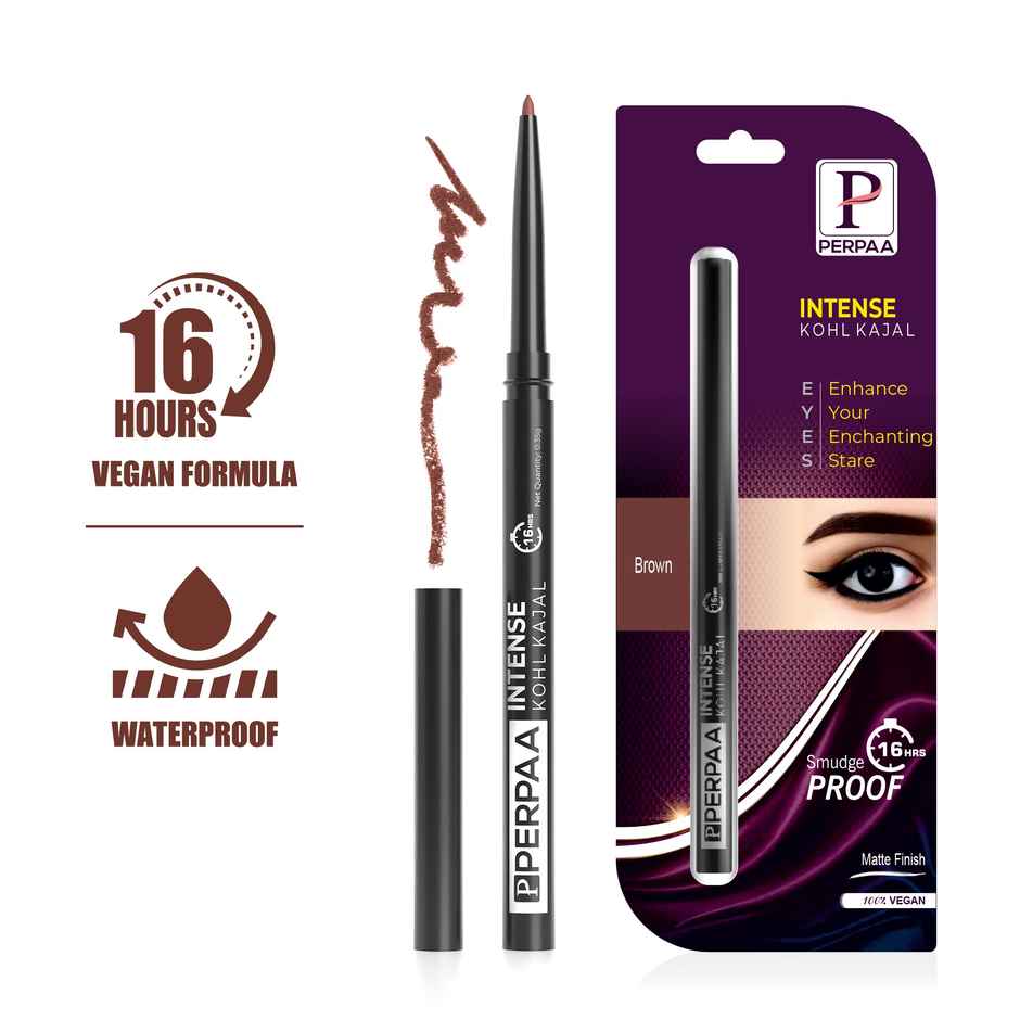 PERPAA Beauty Intense Vegan Kohl Kajal Almond Oil | Shimmer Brown