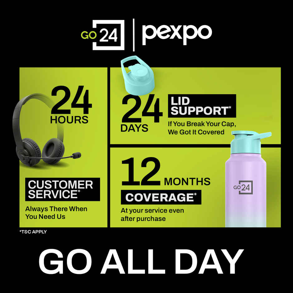 Go24 | Pexpo Craft Pro Stainless Steel Sports | Fridge Water Bottle with Sipper Cap | Purple & Green Ombre