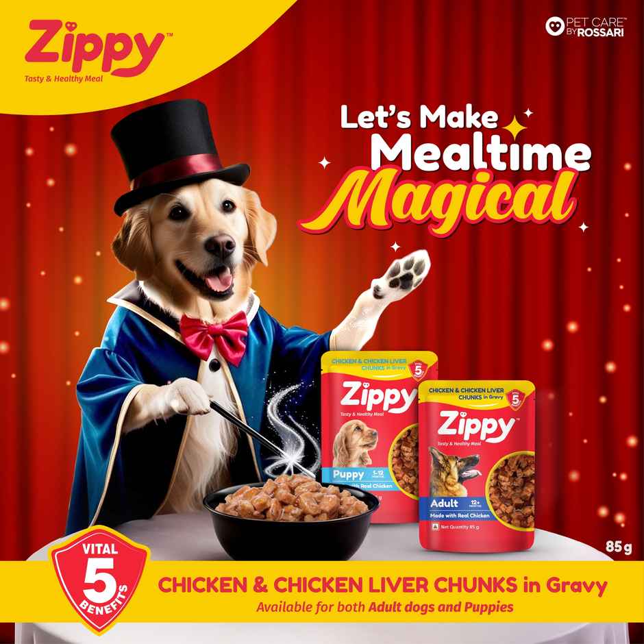 ZIPPY Adult Dog Food Chicken and Liver Chunks in Gravy