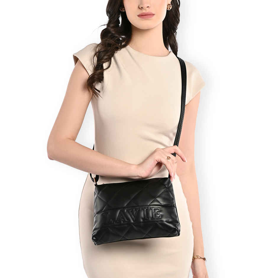Lavie Women's Quilt Jill Top Zip Sling Bag | Black