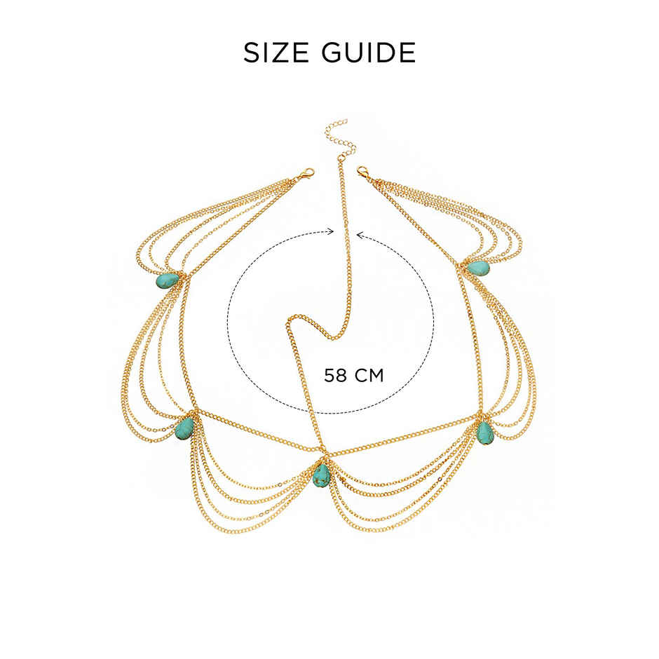 Unwind by Yellow Chimes Gold Toned Multilayer Head Jewellery for Women