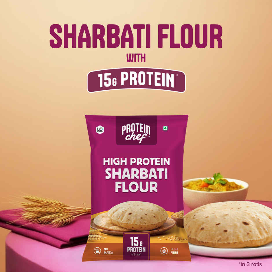 Protein Chef High Protein Premium Sharbati Atta | 50% More Protein With Select Multigrain