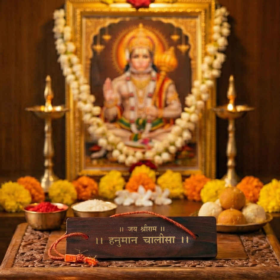 Pujashree Wooden Hanuman Chalisa