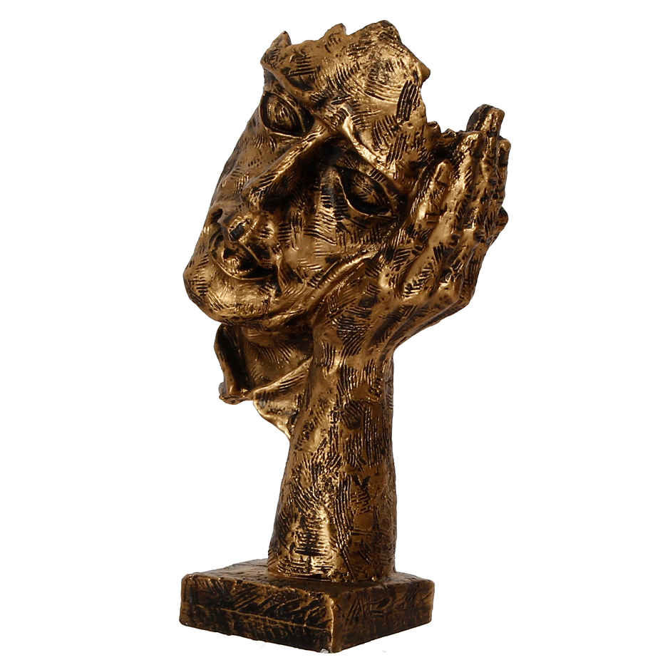 eCraftIndia Antique Finish Thinking Man Face Handcrafted Polyresin Showpiece