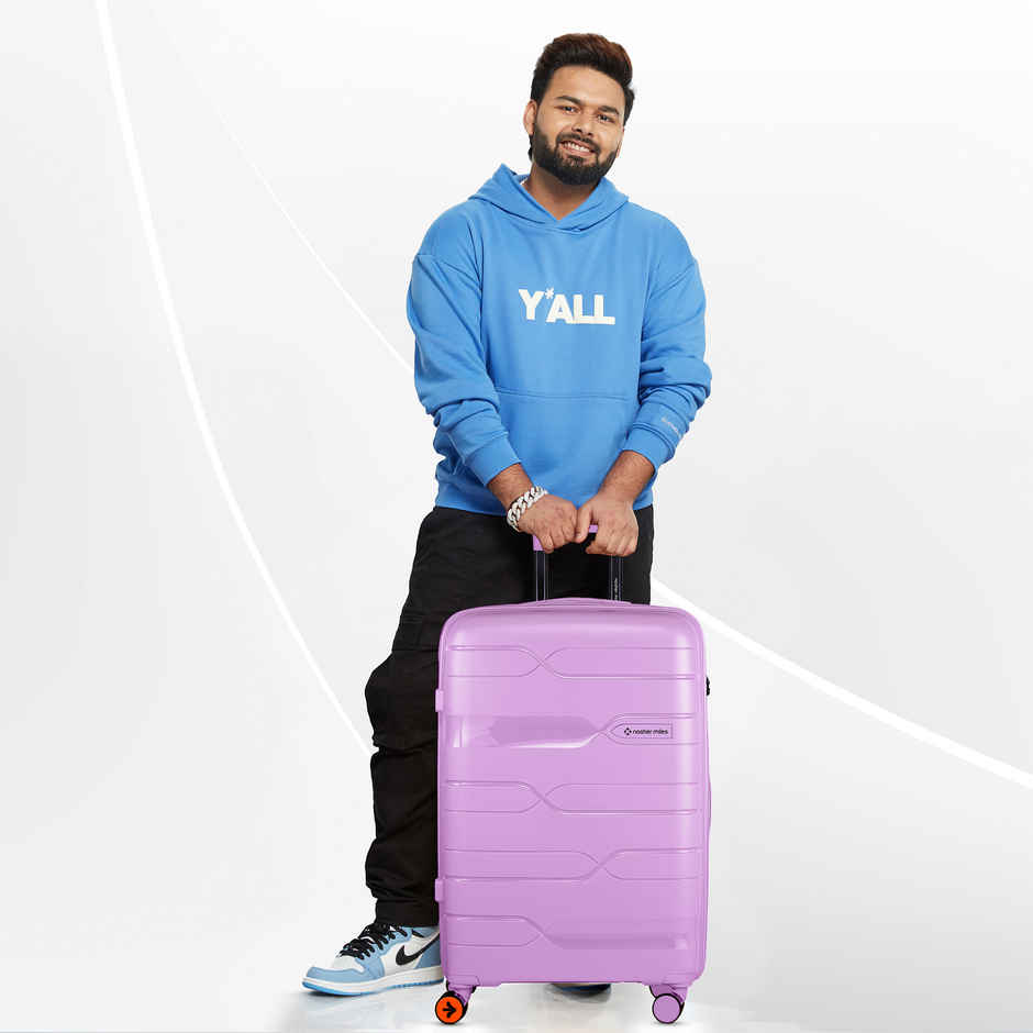 Nasher Miles Paris Check-In Hard Sided Polypropylene 24 Inch|65 cm Trolley Bag - Purple