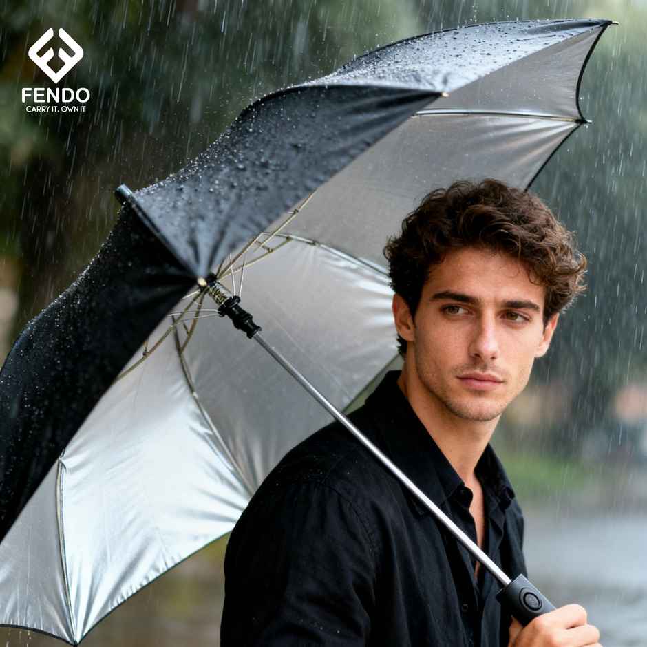 Fendo Rolex Umbrella Black | 21 inch | 2 Fold