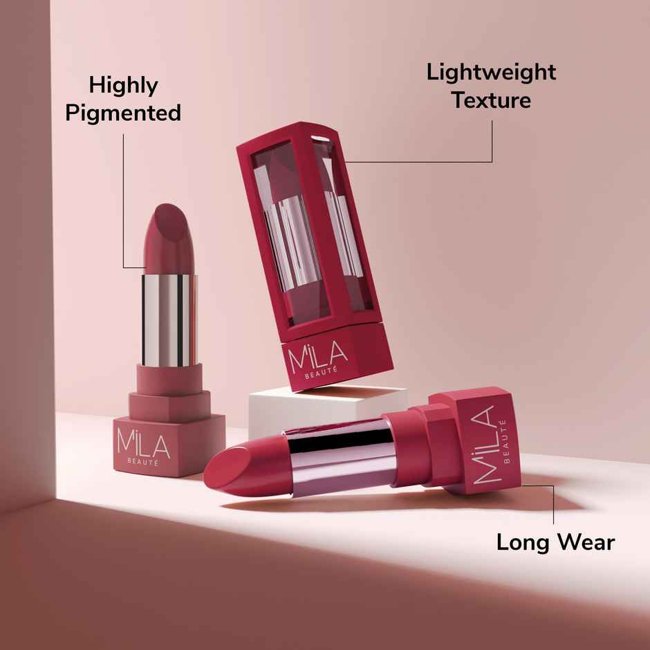 Mila Beaute Matte Lipstick Set of 3 Long-Lasting | Lightweight | Rich Pigment | Mauves & Pinks