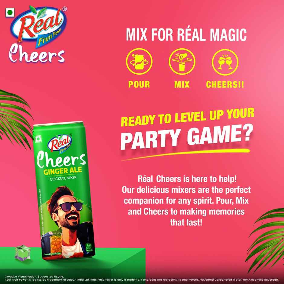 Real Cheers Ginger Ale | Cocktail Mixer | Ready & Convenient