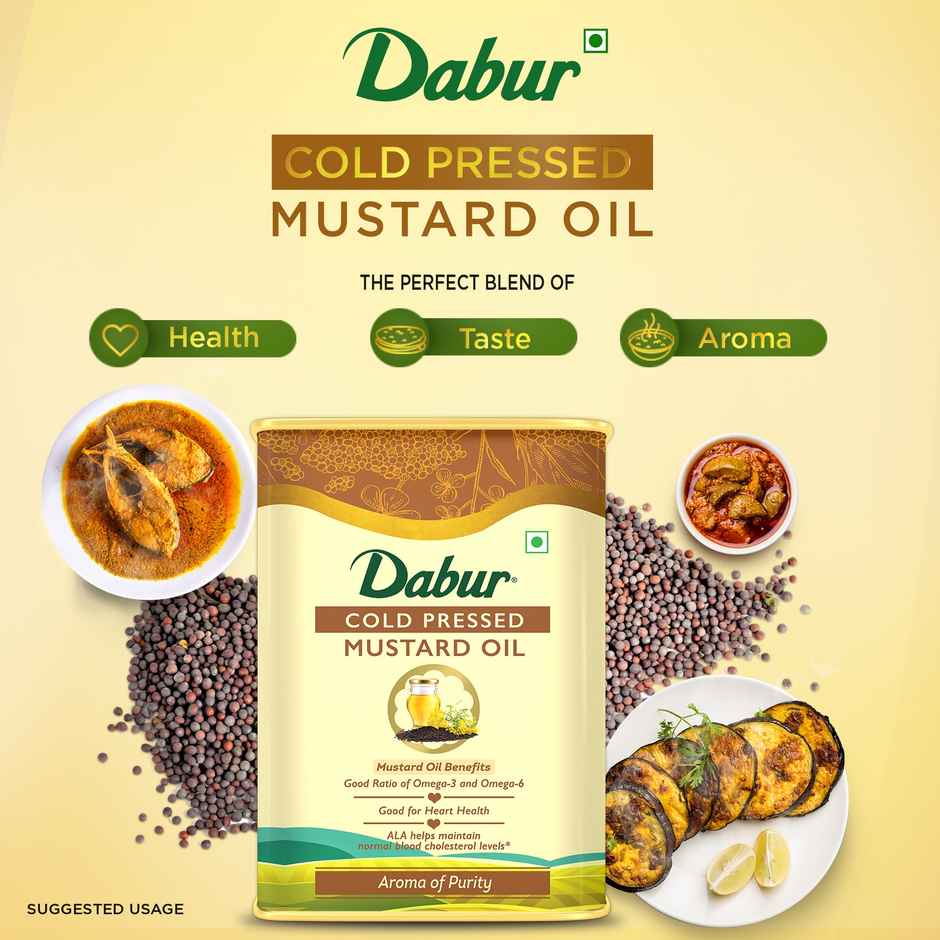Dabur Mustard (Sarson) Cold Pressed Oil | Healthy Cooking Oil
