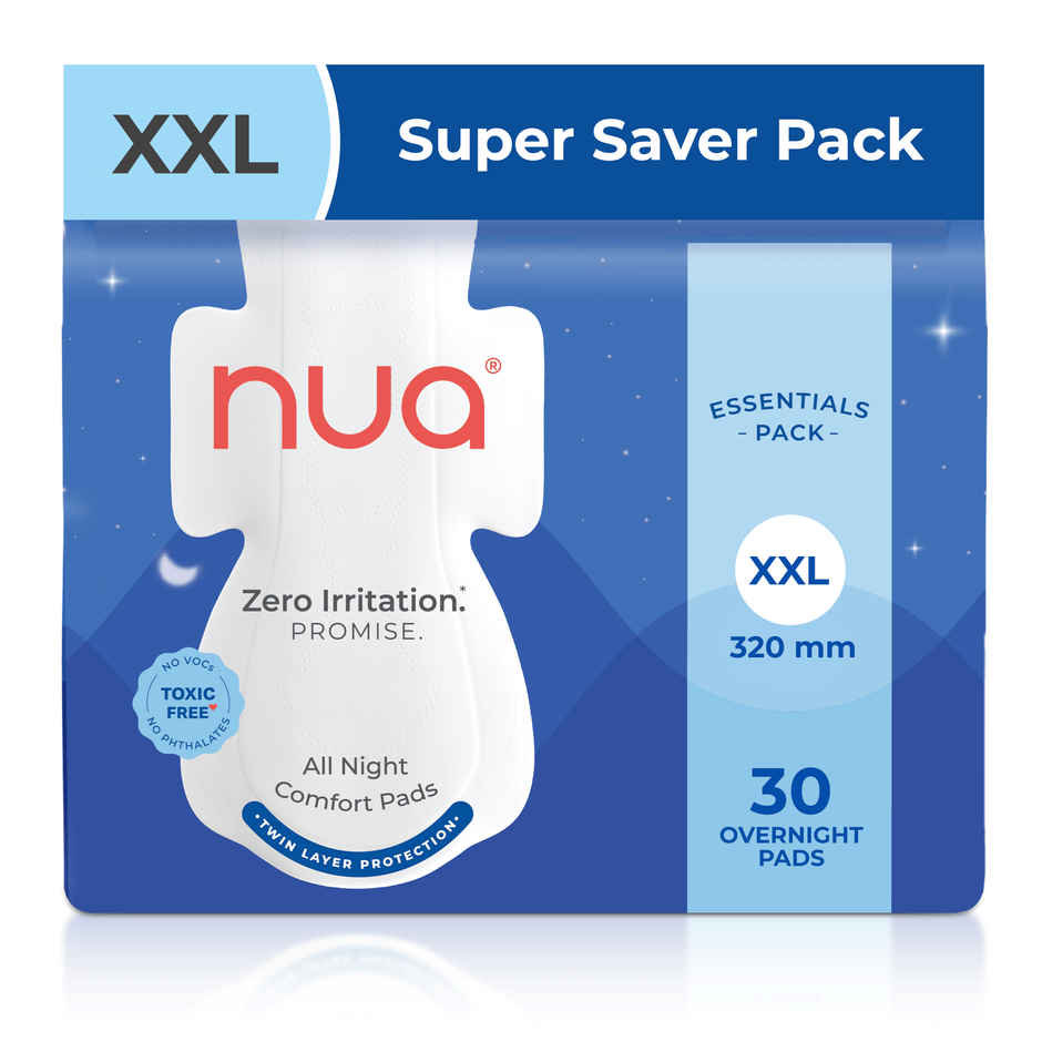 Nua All Night Comfort Sanitary Pads | 30 XXL