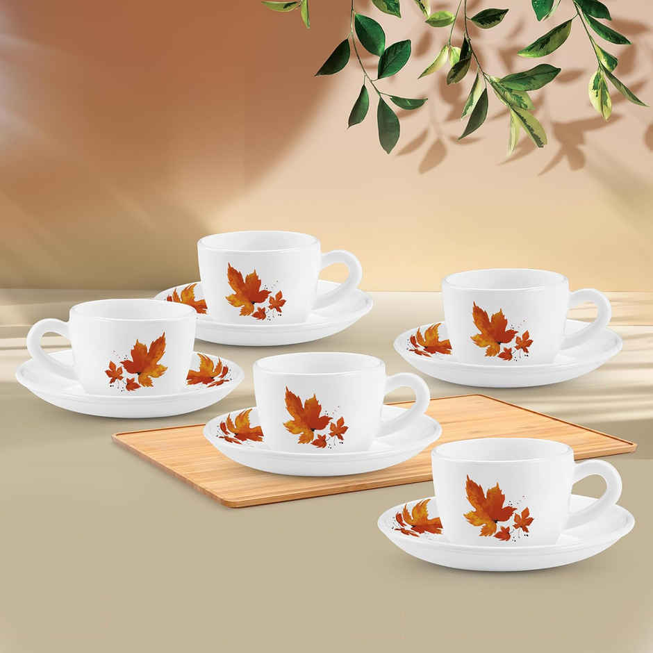 Treo by Milton Opalware Ophelia Mapelle Cup & Saucer | White