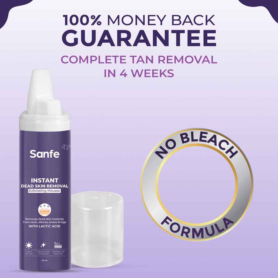 Sanfe Instant Dead Skin Removal Exfoliating Mousse Visibly Removes Tan Exfoliates