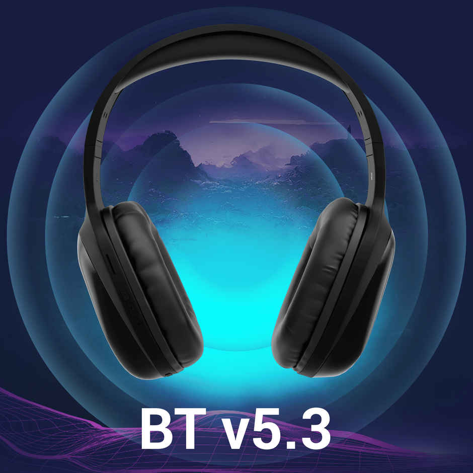 Zebronics Zeb Thunder Pro On-Ear Bluetooth Wireless Headphone With 60 Hrs Playback BT v5.0, 40MM Driver, USB-C Type Charging - Black