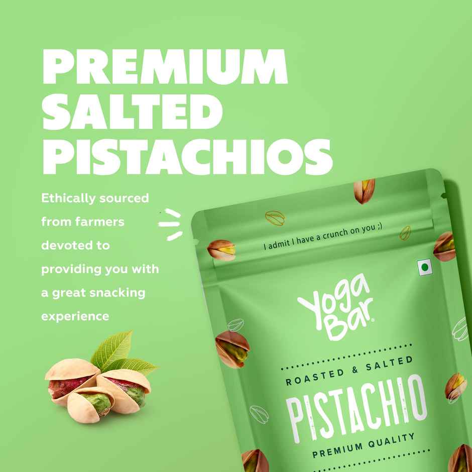 Yoga Bar Premium Pista,Roasted Salted ,Crunchy ,Rich in Protein , Fibre, Gluten Free & Low Calories