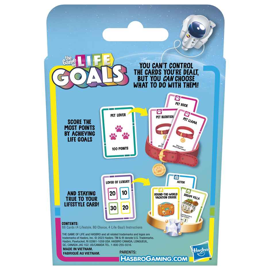 Hasbro Game of Life Goals Card Game for 2-4 Players | Ages 8+