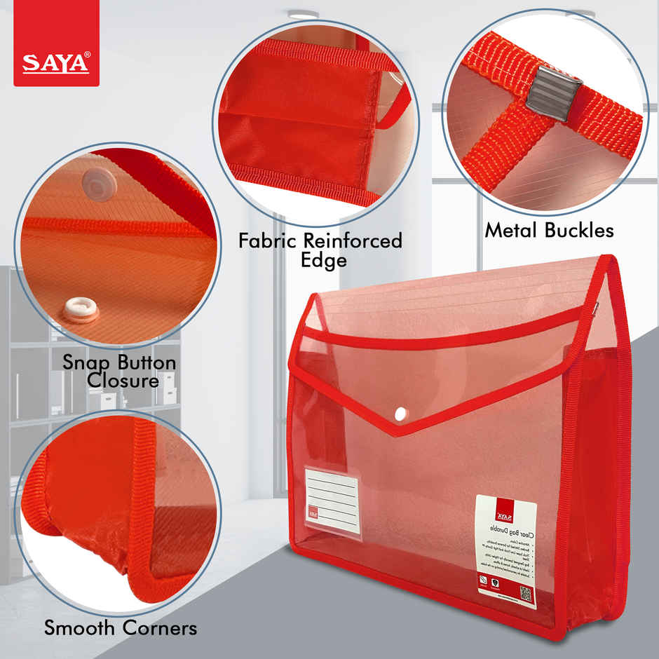 Saya Durable Clear Bag - FS Size, Strong and Versatile | Assorted