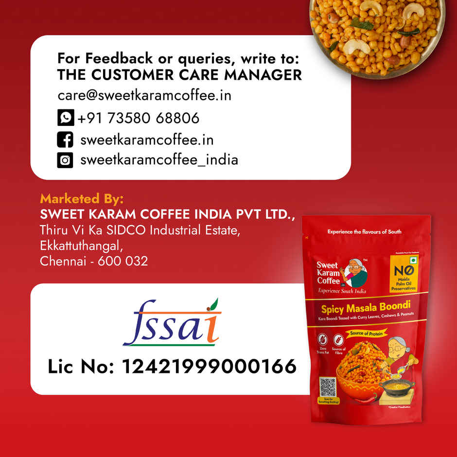 Sweet Karam Coffee Spicy Masala Boondi Namkeen | No Palm Oil