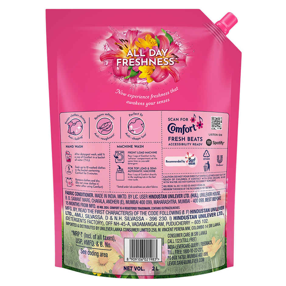 Comfort Lily Fresh After Wash Fabric Conditioner Bottle