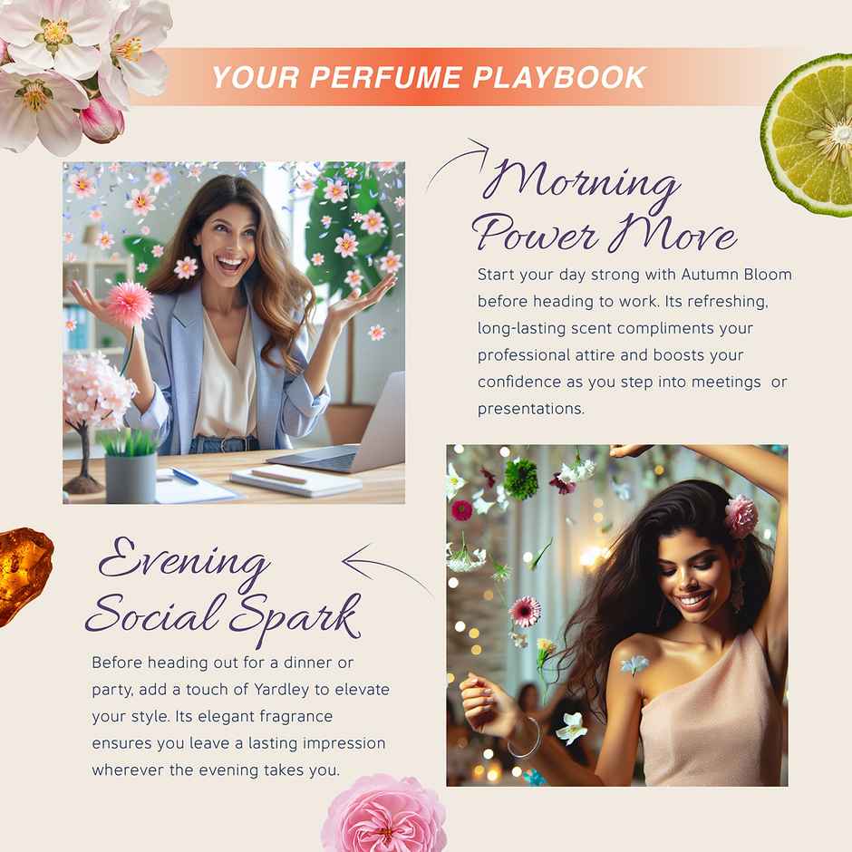 Yardley London Autumn Bloom Daily Wear Perfume | Plumeria And Orange Peony Perfume For Women