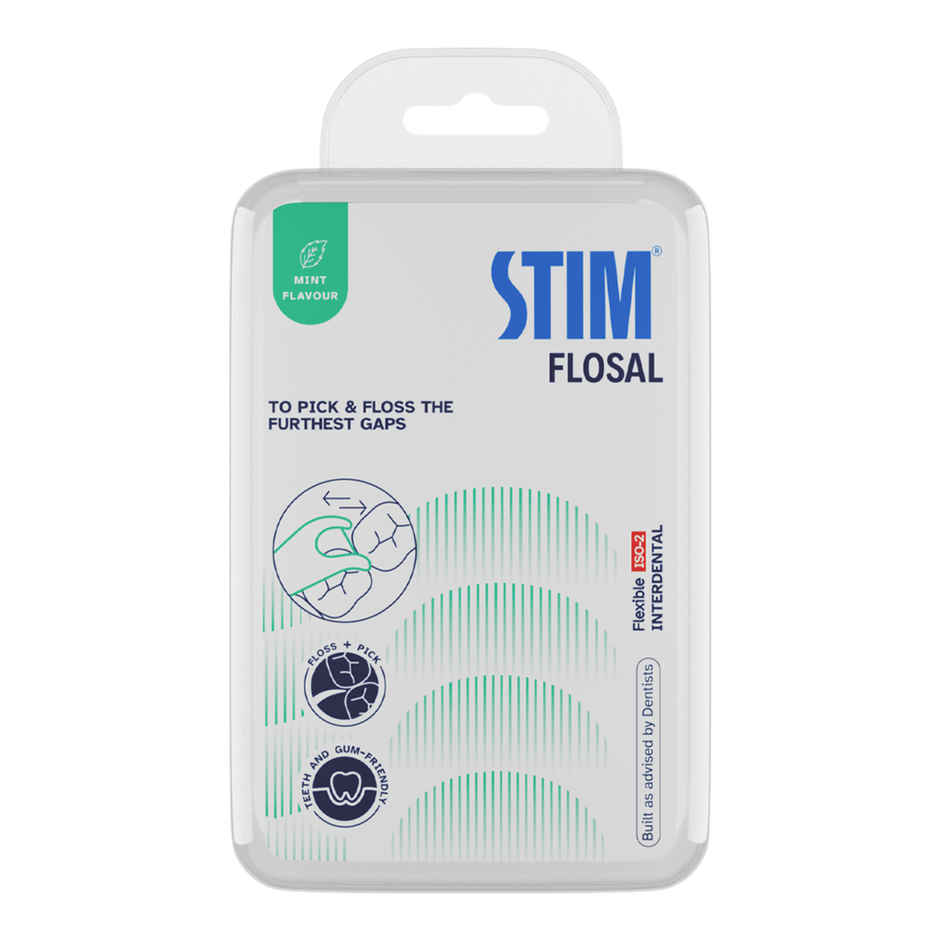 STIM Flosal Dental Floss Pick & Toothpick Plaque and Food Remover