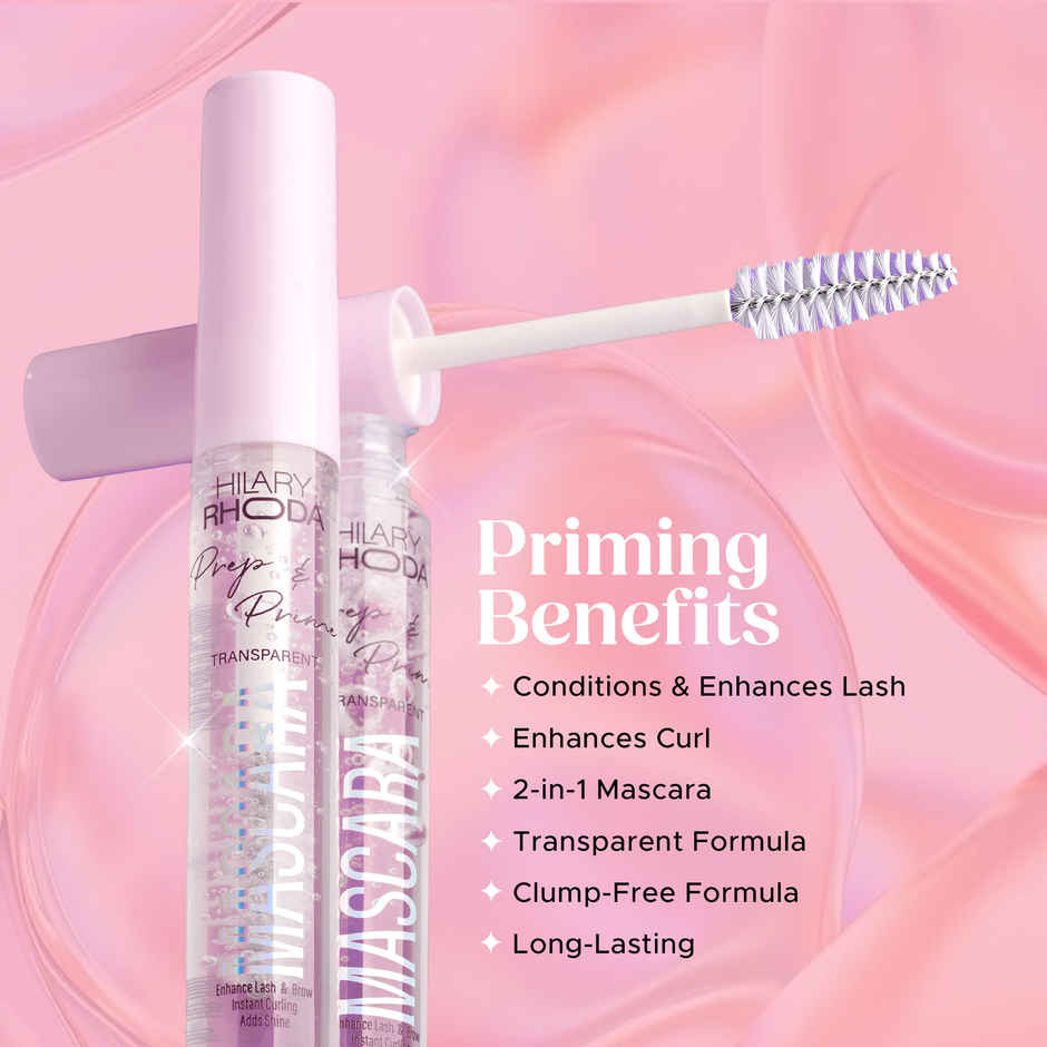 Hilary Rhoda Prep & Prime Transparent Mascara | Natural Look & Lash Mascara | Glossy & Shiny