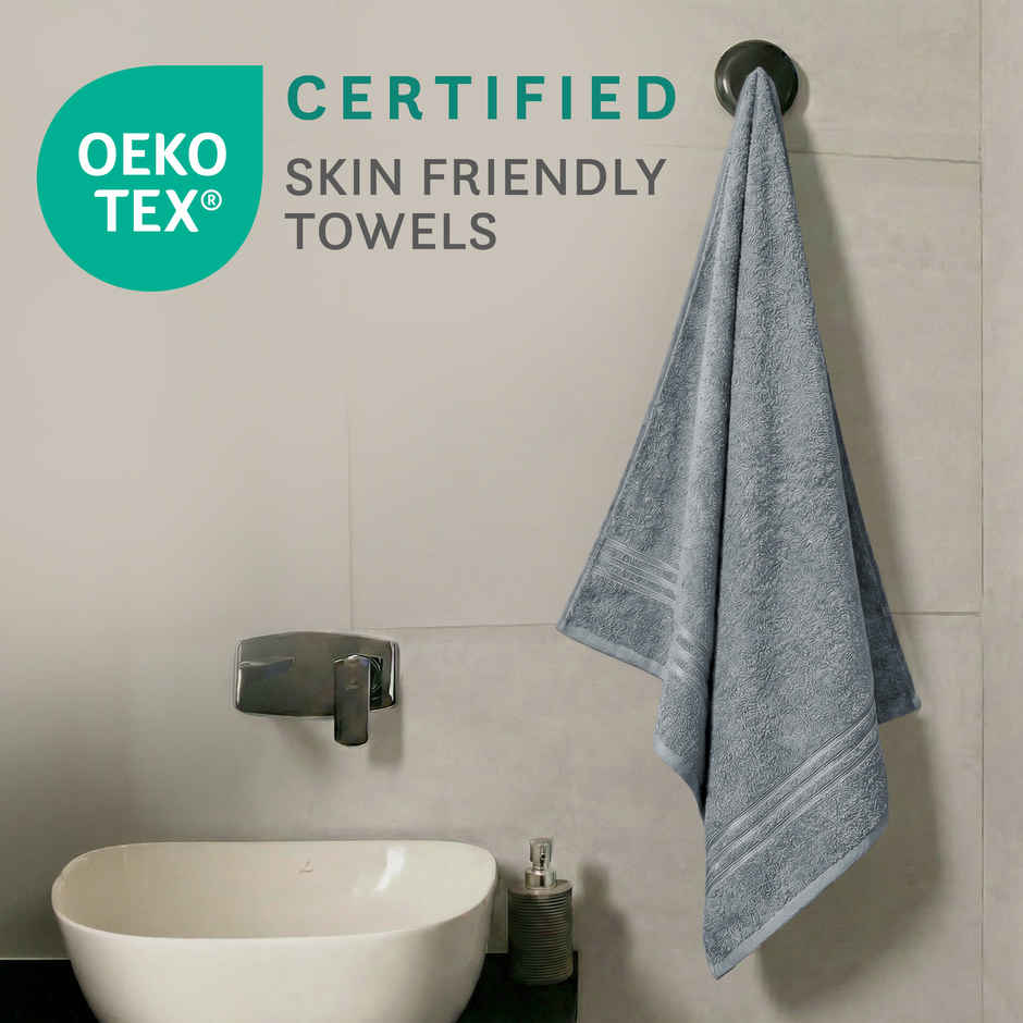 Mytrident Comfort Living Cotton Bath Towel | 28 in x 55 in | New Grey