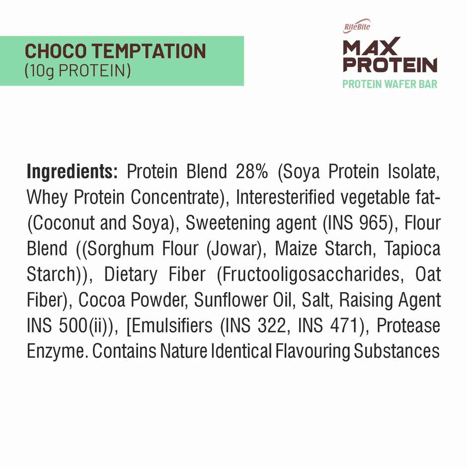 RiteBite Max Protein Choco Temptation 10g Protein Millet Wafer Bar