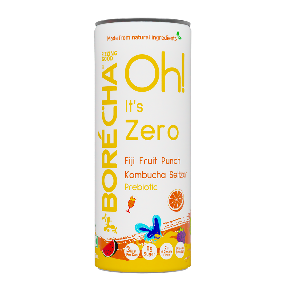 Borecha Fiji Fruit Punch Zero Sugar Kombucha Seltzer