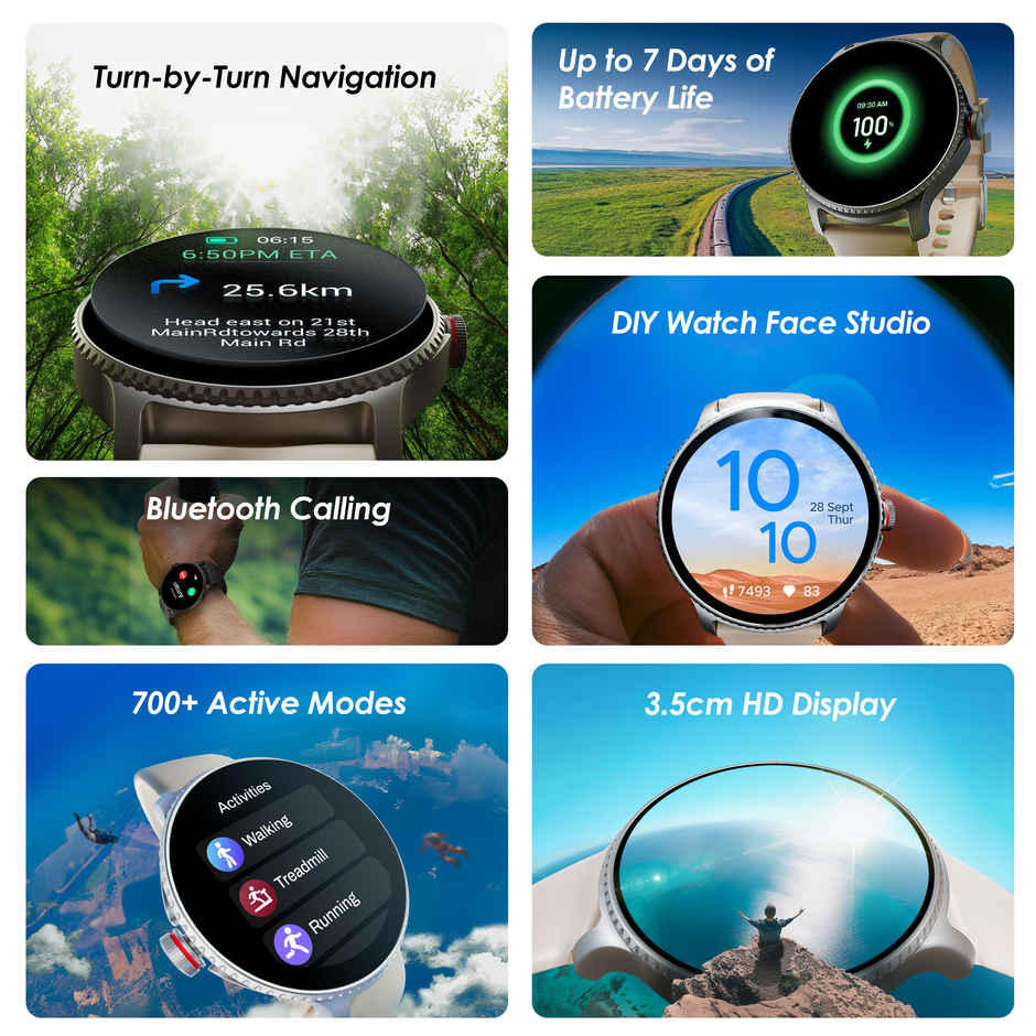 boAt Lunar Discovery w/ 1.39" (3.5 cm) HD Display, Turn-by-Turn Navigation, BT Calling, Emergency SOS, QR Tray, Smart Watch for Women - Cherry Blossom