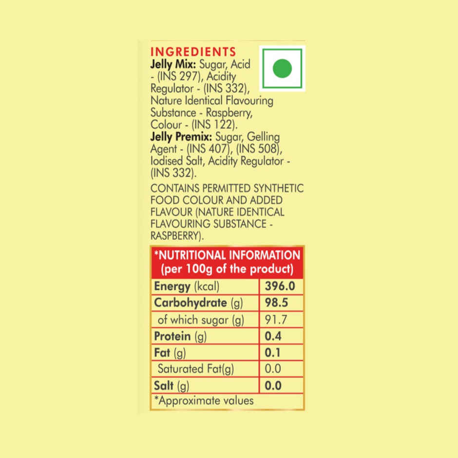 Weikfield Custard Ready To Eat - Vanilla (200ml) & Weikfield Jelly Crystals Raspberry Flavour Carton (90g) Combo