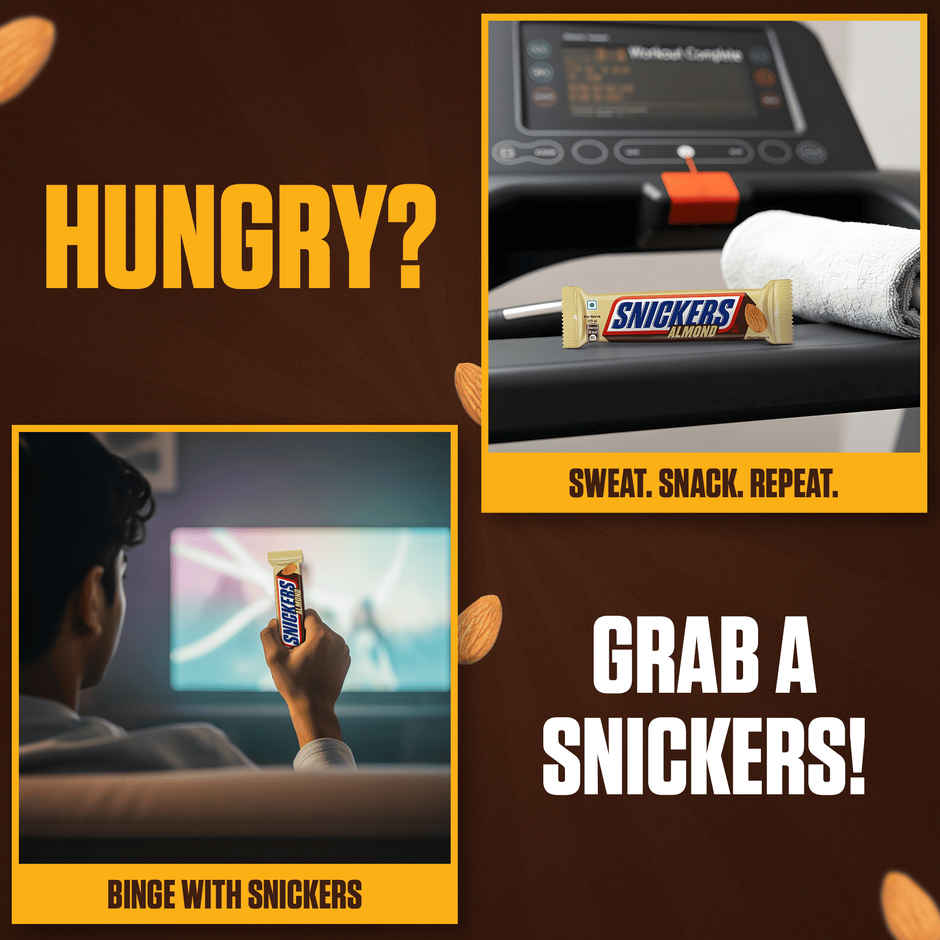 Snickers Almond Filled Chocolate Bar | Loaded with Crunchy Almonds & Caramel 