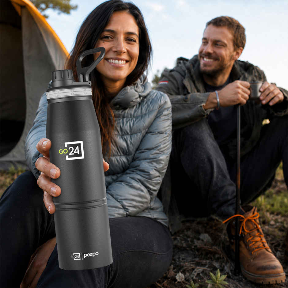 Go24 Altros Stainless Steel Hot & Cold Water Bottle | Leakproof | 3-Layer Insulation
