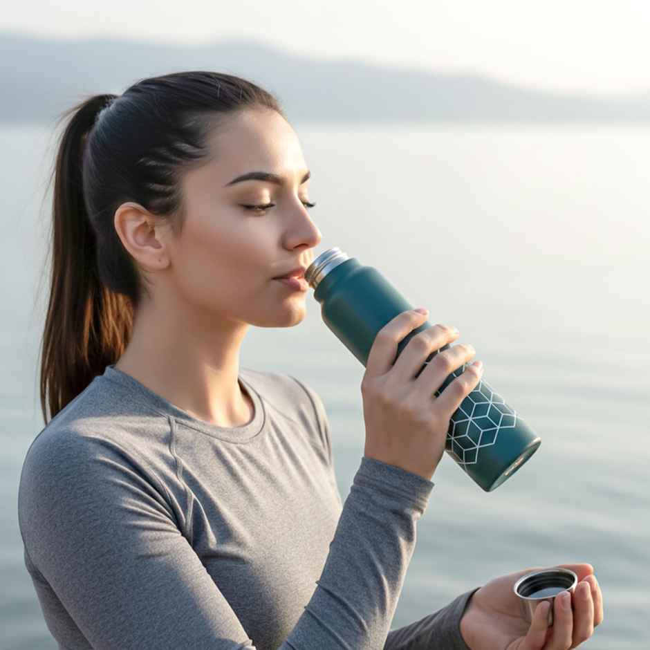 Flair Hexa Stainless Steel Water Bottle | Green | 970 ml