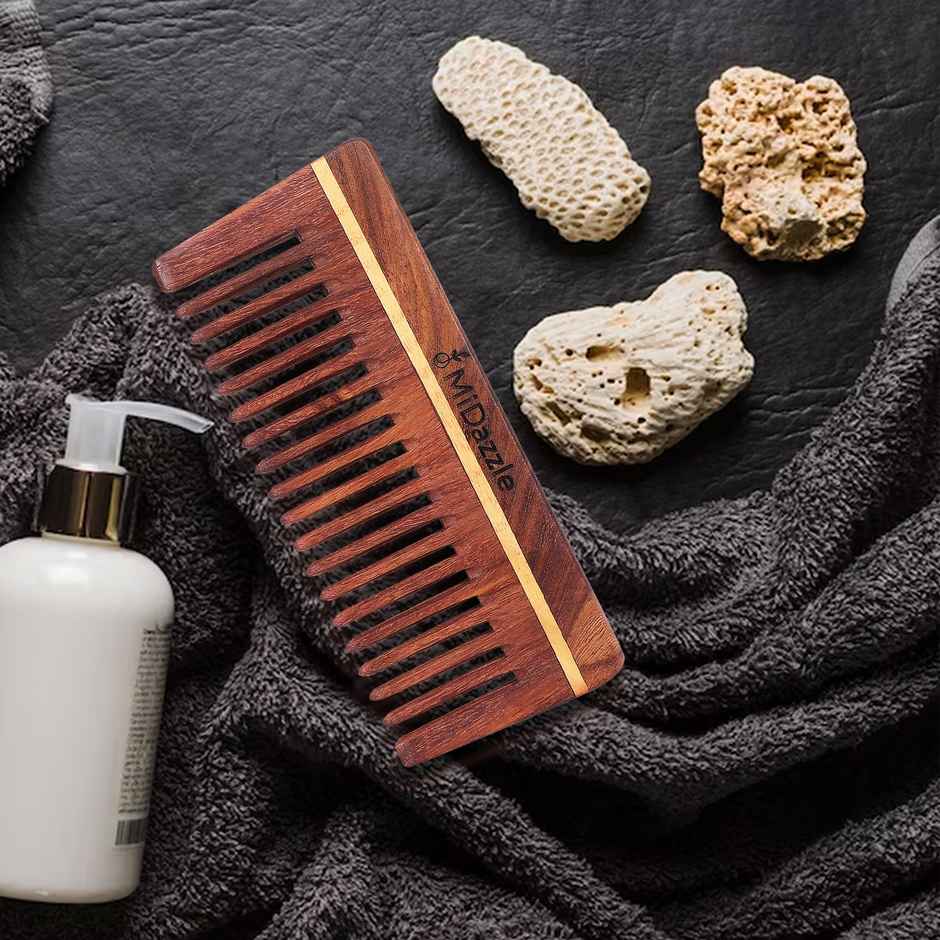 Midazzle Natural Handcrafted Sheesham Rosewood Hair Comb | MIRC2003