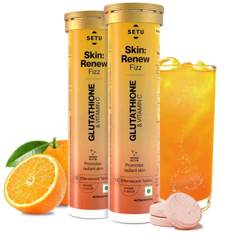 Setu Skin Renew Glutathione Effervescent Tablets - Pack Of 2 - Orange