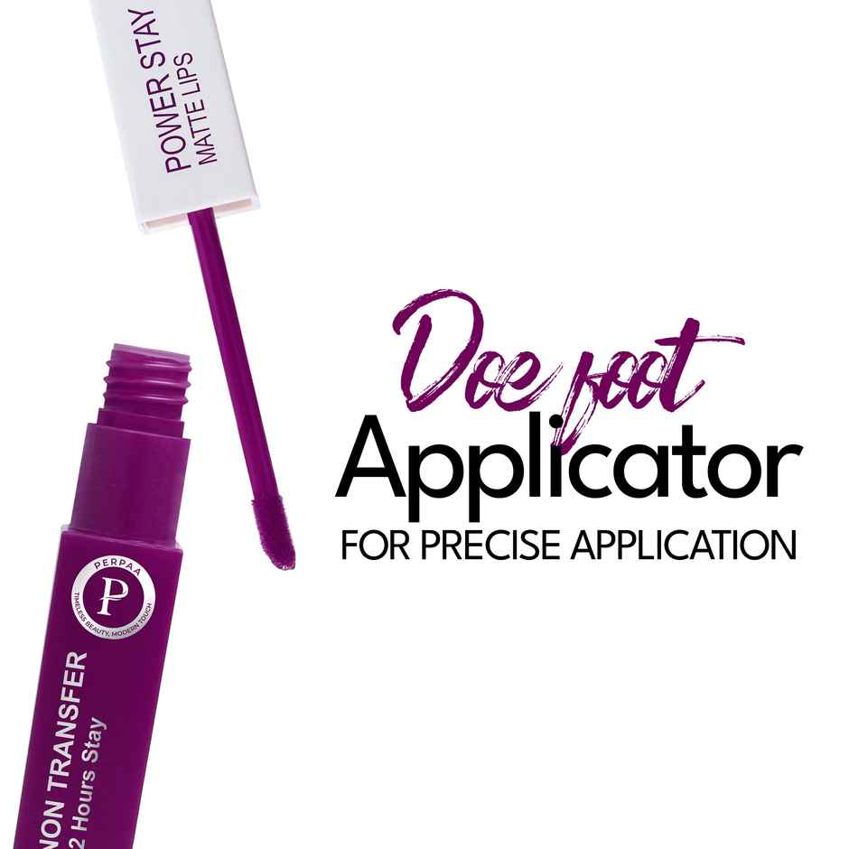 PERPAA Beauty Powerstay Liquid Matte Lipstick, Vitamin E | Wine Matte