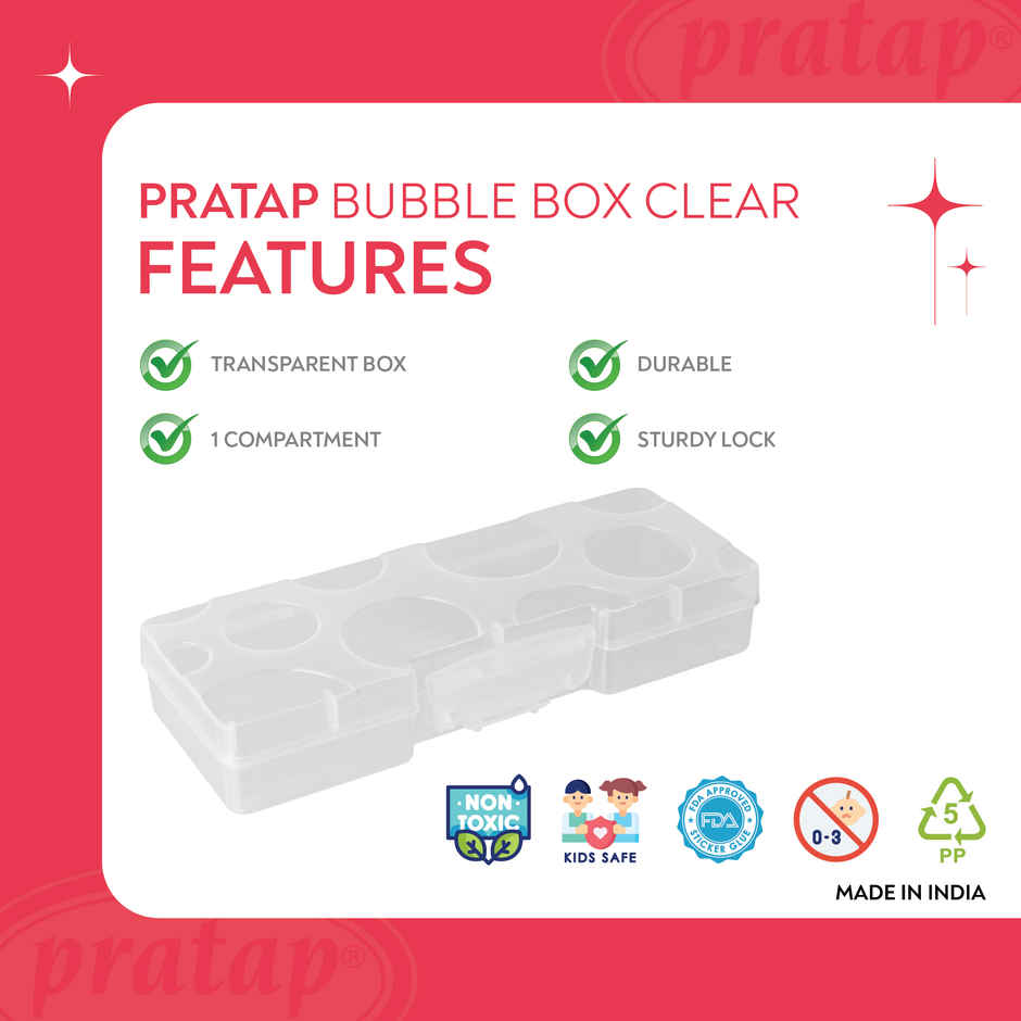 PRATAP Bubble Pencil Box Clear
