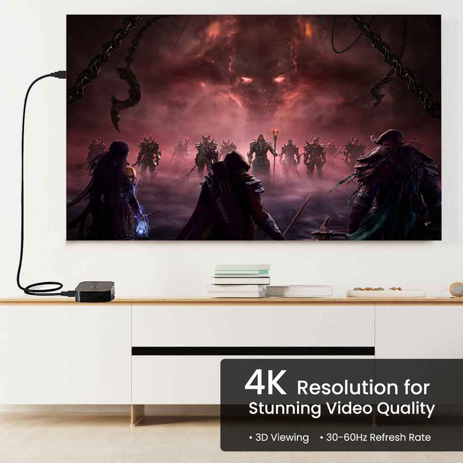 Ambrane (AHDMS-15) 1.5m High Speed HDMI Cable Supports 3D, 4K, ARC & CEC Extension, Gold Plated Connectors, Compatible with HDMI-Enabled TV, Set Top Box, Blu-ray, Gaming Consoles - Black