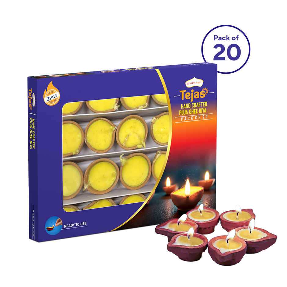 Shubhkart Tejas Hand Crafted Puja Ghee Diya Combo