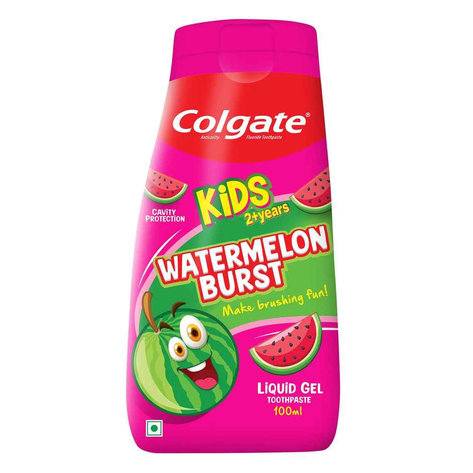 Colgate Kids Toothpaste, Fun Squeezy Bottle, Watermelon Flavor, Safe, Paraben-Free, Age 2-6yr