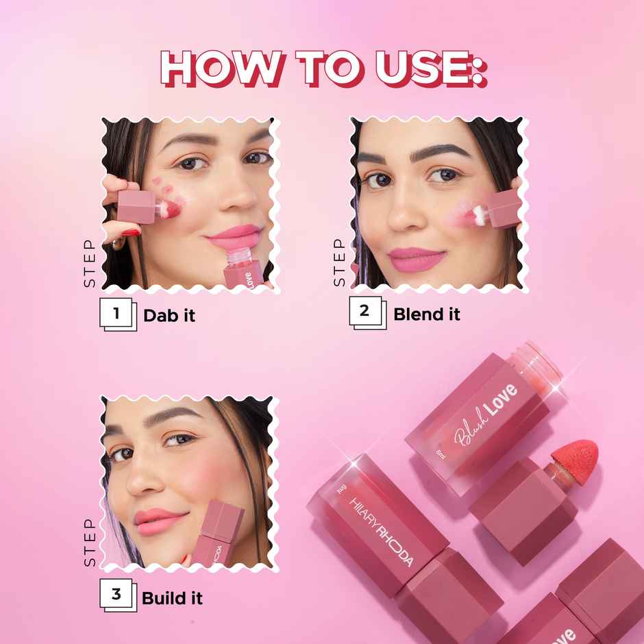 Hilary Rhoda Blush Love | Highly Pigmented Liquid Blush & Super Finish | Scandalous - Shade 06